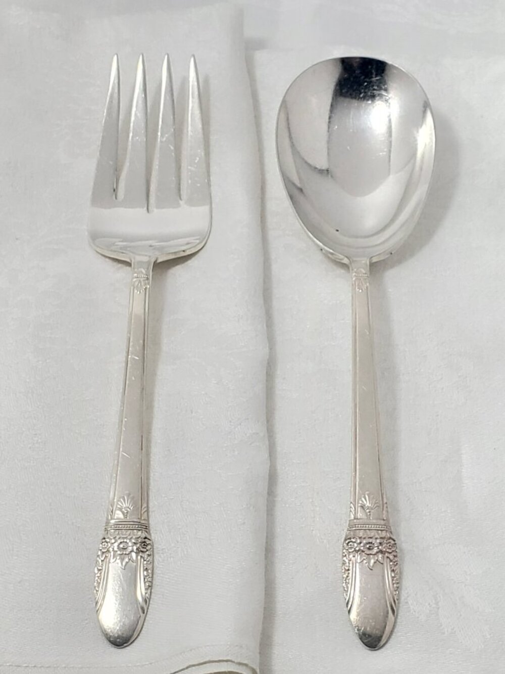 Rogers Bros "First Love"  Berry Serving Spoon & Cold Meat Fork